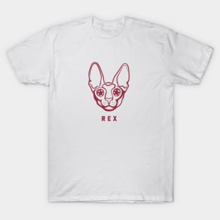 Head of a Cornish Rex. Flat design for cat and feline lovers T-Shirt